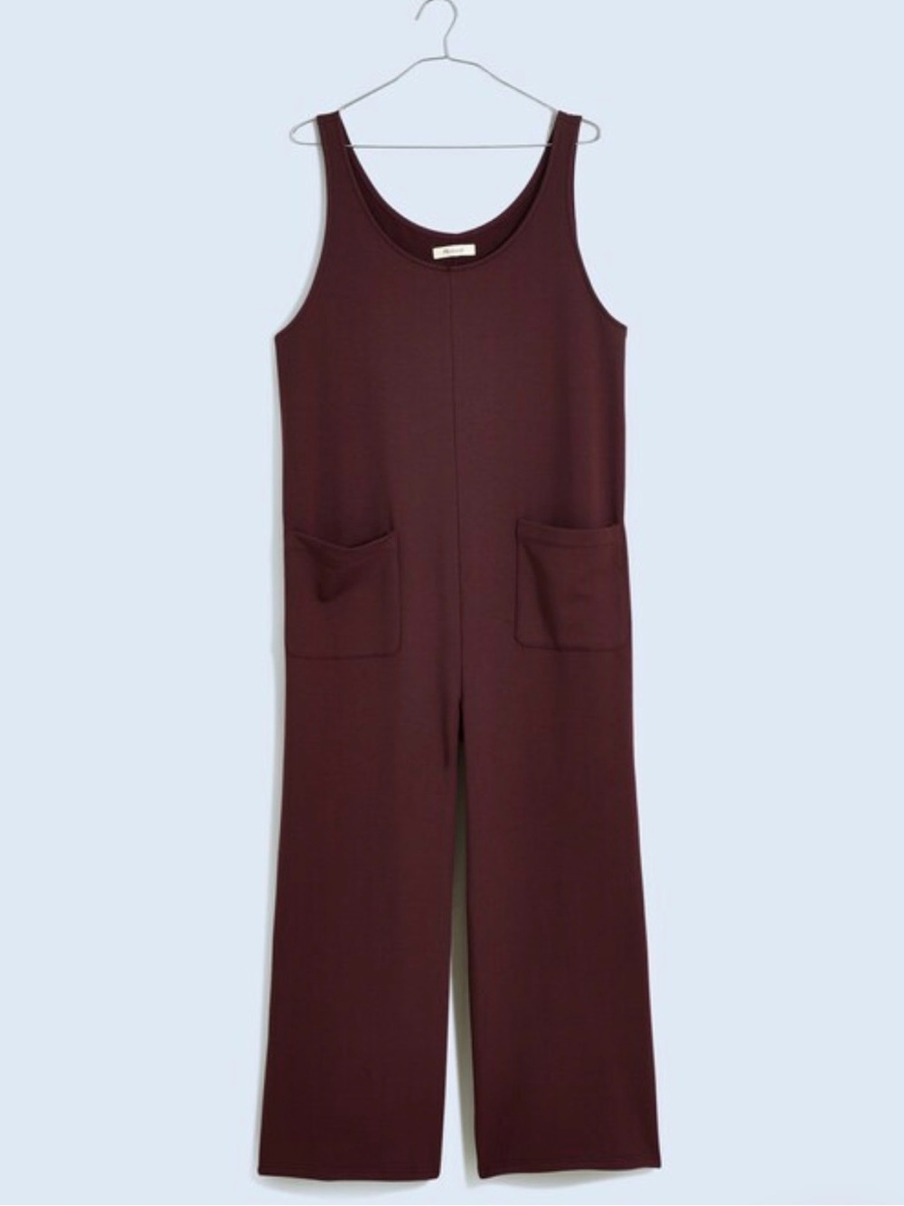 Madewell Superbrushed Pull-On Jumpsuit-XL chocolate raisin brown lounge casual